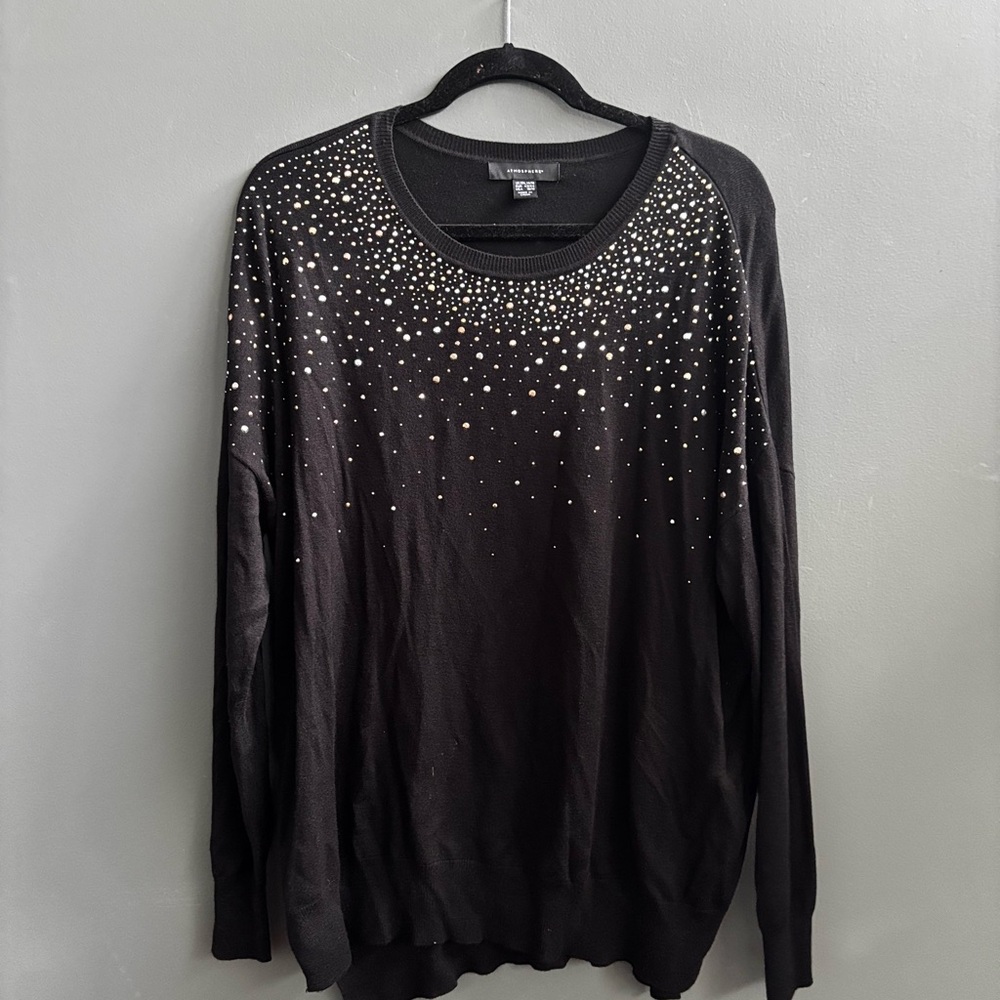 Atmosphere Black Sweater with Metallic Details